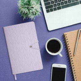 Ежедневник недатированный А5 138х213мм BRAUBERG Braided, под кожу, гвоздик 160л, сиреневый, 116596