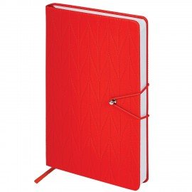 Ежедневник недатированный А5 138х213мм BRAUBERG Braided, под кожу, гвоздик 160л, красный, 116597