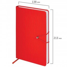 Ежедневник недатированный А5 138х213мм BRAUBERG Braided, под кожу, гвоздик 160л, красный, 116597