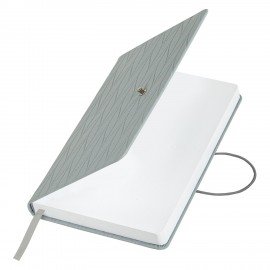 Ежедневник недатированный А5 138х213мм BRAUBERG Braided, под кожу, гвоздик 160л, серо-голубой, 116599