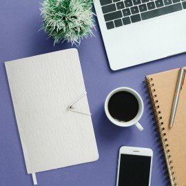 Ежедневник недатированный А5 138х213мм BRAUBERG Braided, под кожу, гвоздик 160л, белый, 116600