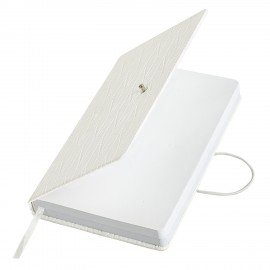 Ежедневник недатированный А5 138х213мм BRAUBERG Braided, под кожу, гвоздик 160л, белый, 116600