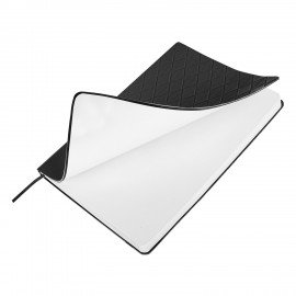 Блокнот А5 138x213мм BRAUBERG Tissage, под кожу, 80л, резинка, клетка, черный, 116601