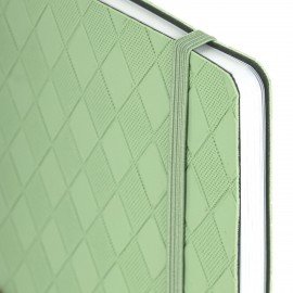 Блокнот А5 138x213мм BRAUBERG Tissage, под кожу, 80л, резинка, клетка, оливковый, 116602