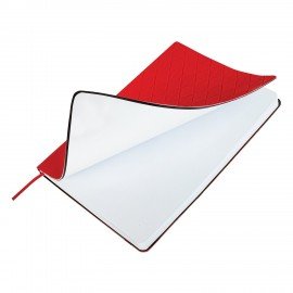 Блокнот А5 138x213мм BRAUBERG Tissage, под кожу, 80л, резинка, клетка, красный, 116603