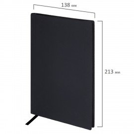 Блокнот А5 138x213мм BRAUBERG Personal, под кожу, 80 листов, клетка, черный, 116608
