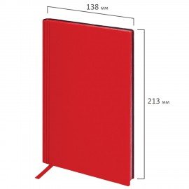 Блокнот А5 138x213мм BRAUBERG Personal, под кожу, 80 листов, клетка, красный, 116609