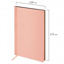 Блокнот А5 138x213мм BRAUBERG Personal, под кожу, 80 листов, клетка, розовый, 116611