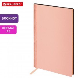 Блокнот А5 138x213мм BRAUBERG Personal, под кожу, 80 листов, клетка, розовый, 116611