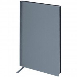 Блокнот А5 138x213мм BRAUBERG Personal, под кожу, 80 листов, клетка, серый, 116612