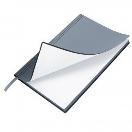 Блокнот А5 138x213мм BRAUBERG Personal, под кожу, 80 листов, клетка, серый, 116612