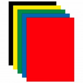 Картон цветной А4 МЕЛОВАННЫЙ, 5 листов, 5 цветов, BRAUBERG, 200х290 мм, 116628