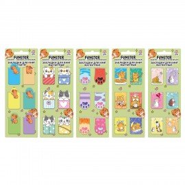 Закладки для книг МАГНИТНЫЕ, "АССОРТИ 5 ДИЗАЙНОВ", набор 6 штук, 35x25 мм, FUNSTER, 116651