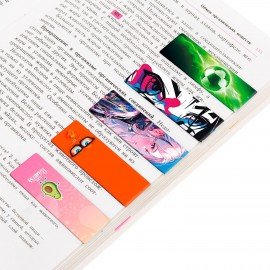 Закладки для книг МАГНИТНЫЕ, "АССОРТИ 5 ДИЗАЙНОВ", набор 6 штук, 60x20 мм, FUNSTER, 116652