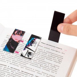 Закладки для книг МАГНИТНЫЕ, "АНИМЕ", набор 12 штук, 60x20 мм, FUNSTER, 116655