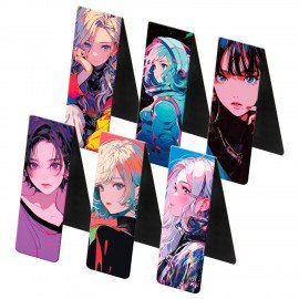 Закладки для книг МАГНИТНЫЕ, "АНИМЕ", набор 12 штук, 60x20 мм, FUNSTER, 116655