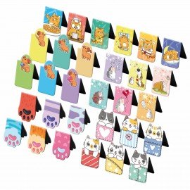 Закладки для книг МАГНИТНЫЕ, "ЯРКИЙ МИКС", набор 30 штук, 35x25 мм, FUNSTER, 116657