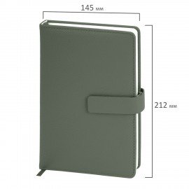 Ежедневник в подарочном наборе 5в1 А5 145x212мм BRAUBERG "President", под кожу, 160 листов, зеленый, 116855