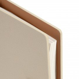 Ежедневник на кольцах в наборе с ручкой А5 165x229мм BRAUBERG "Lux", под кожу, 100 листов, бежевый, 116859