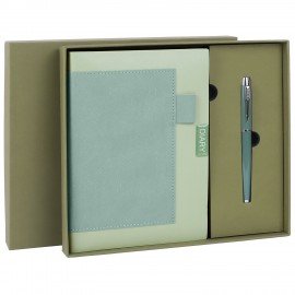 Ежедневник в наборе с ручкой А5 144x210мм BRAUBERG "Style" под кожу, 160 листов, зелёный, 116863