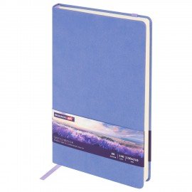 Скетчбук, слоновая кость 140г/м 130х210мм 80л КОЖЗАМ резинка, BRAUBERG ART CLASSIC, пастель сиреневый, 116879