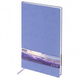 Скетчбук, слоновая кость 140г/м 210х297мм 80л КОЖЗАМ резинка, BRAUBERG ART CLASSIC, пастель сиреневый, 116883
