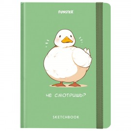 Скетчбук, белая бумага 80г/м 145х203мм, 80л, резинка, твердый, BRAUBERG ART DEBUT, Дизайн 1, 116891