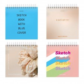 Скетчбук, белая бумага 120г/м2 190х190мм, 80л, спираль, жёсткая подложка, BRAUBERG ART DEBUT, Ассорти, 116905