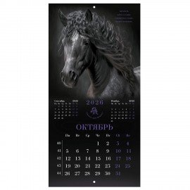 Календарь настенный перекидной 2026г, BRAUBERG, 12 листов, 28,5х28,5см, Символ года, 116928