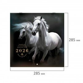 Календарь настенный перекидной 2026г, BRAUBERG, 12 листов, 28,5х28,5см, Символ года, 116928