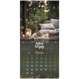 Календарь настенный перекидной 2026г, BRAUBERG, 12 листов, 21,3х21,3см, МИНИ, Relax, 116941