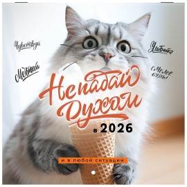 Календарь настенный перекидной 2026г, BRAUBERG, 12 листов, 21,3х21,3см, МИНИ, Не падай духом, 116942
