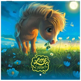 Календарь настенный перекидной 2026г, BRAUBERG, 12 листов, 21,3х21,3см, МИНИ, Little animals, 116943