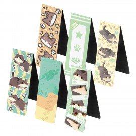 Закладки для книг МАГНИТНЫЕ, BRAUBERG "CUTE CATS", набор 6 штук, 60x20 мм, 116985