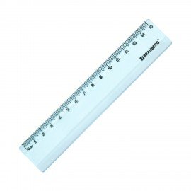 Линейка пластиковая 15 см BRAUBERG "PASTEL", тонированная, ассорти, 117012