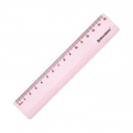 Линейка пластиковая 15 см BRAUBERG "PASTEL", тонированная, ассорти, 117012