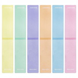 Закладки для книг МАГНИТНЫЕ, "PASTEL", набор 6 штук, 60x20 мм, BRAUBERG, 117013