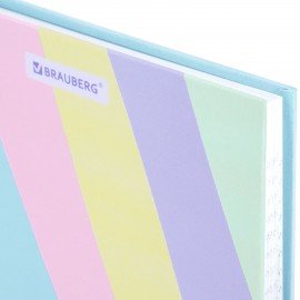 Блокнот А5 134х206мм, 80л, твёрдый, клетка, BRAUBERG, PASTEL, 117015