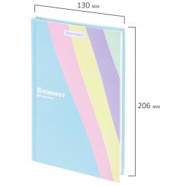 Блокнот А5 134х206мм, 80л, твёрдый, клетка, BRAUBERG, PASTEL, 117015