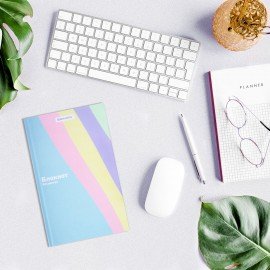 Блокнот А5 134х206мм, 80л, твёрдый, клетка, BRAUBERG, PASTEL, 117015