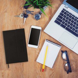 Ежедневник датированный 2026 А5 138x213мм BRAUBERG Towny, под кожу, клапан, черный, 117039