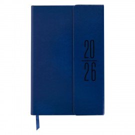 Ежедневник датированный 2026 А5 138x213мм BRAUBERG Towny, под кожу, клапан, синий, 117040