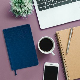 Ежедневник датированный 2026 А5 138x213мм BRAUBERG Comodo, под кожу, синий, 117050