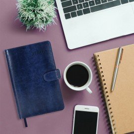 Ежедневник датированный 2026 А5 138x213мм BRAUBERG Legend, под кожу, застежка, синий, 117067