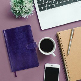 Ежедневник датированный 2026 А5 138x213мм BRAUBERG Legend, под кожу, застежка, фиолетовый, 117069