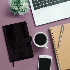 Ежедневник датированный 2026 А5 138x213мм BRAUBERG Legend, под кожу, застежка, черный, 117070