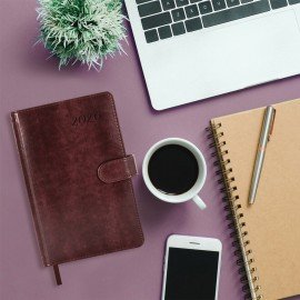 Ежедневник датированный 2026 А5 138x213мм BRAUBERG Legend, под кожу, застежка, коричневый, 117071