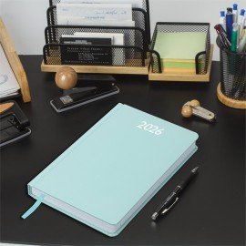 Ежедневник датированный 2026 А5 138x213мм BRAUBERG Profile, балакрон, мятный, 117074