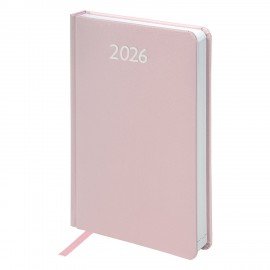 Ежедневник датированный 2026 А5 138x213мм BRAUBERG Profile, балакрон, светло-розовый, 117075