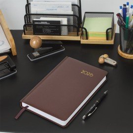 Ежедневник датированный 2026 А5 138x213мм BRAUBERG Select, балакрон, коричневый, 117087